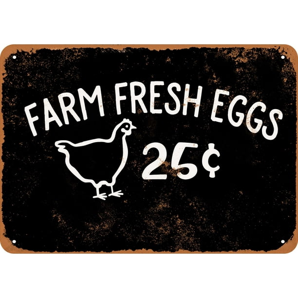 retro vintage style metal sign man cave shed Garage Farm Fresh Eggs